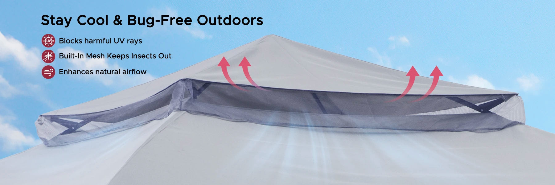 SUNJOY 11x11 Pop Up Gazebo Tent with Netting and Carry Bag - Light Gray