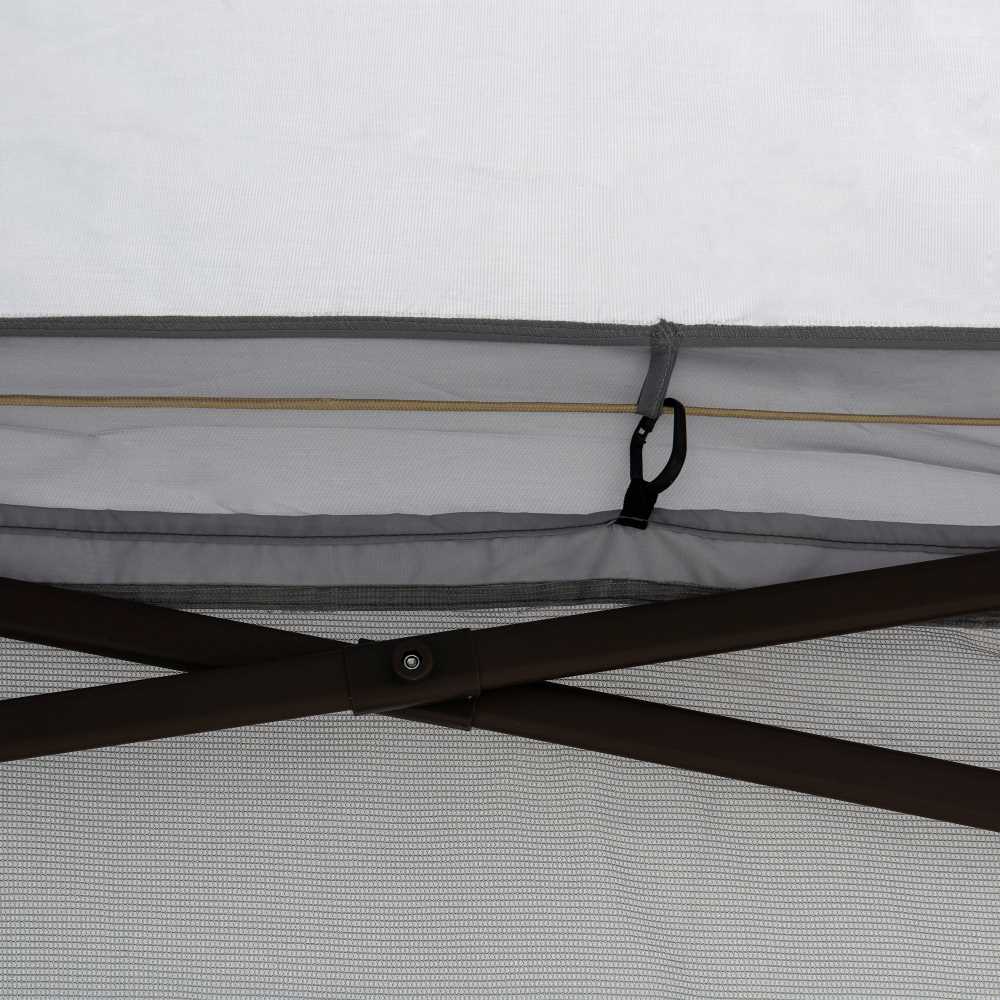 SUNJOY 11x11 Pop Up Portable Gazebo with Solar LED Lights and Netting - Gray
