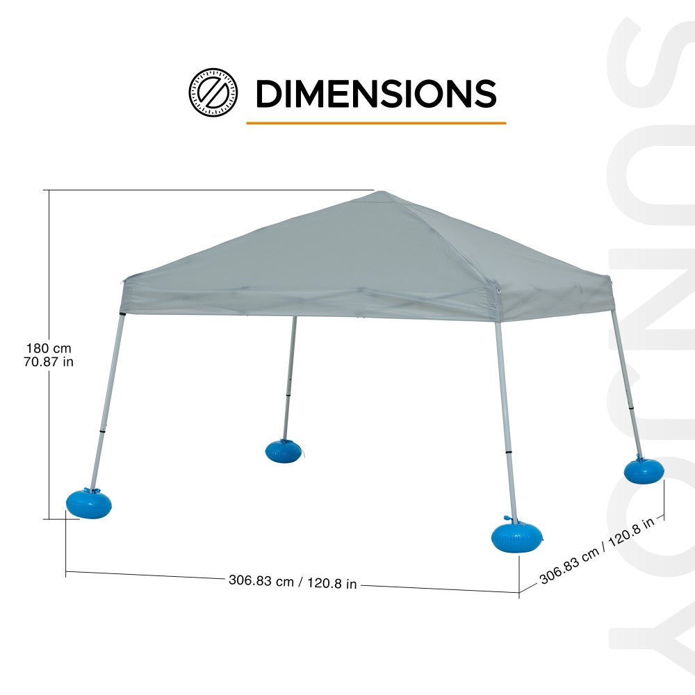 SUNJOY 10x10 Floating Pool Gazebo with PVC Floats and Carry Bag.