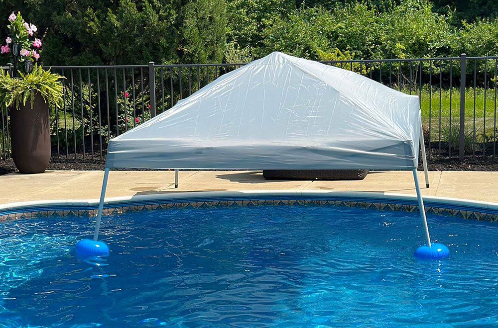 SUNJOY 10x10 Floating Pool Gazebo with PVC Floats and Carry Bag