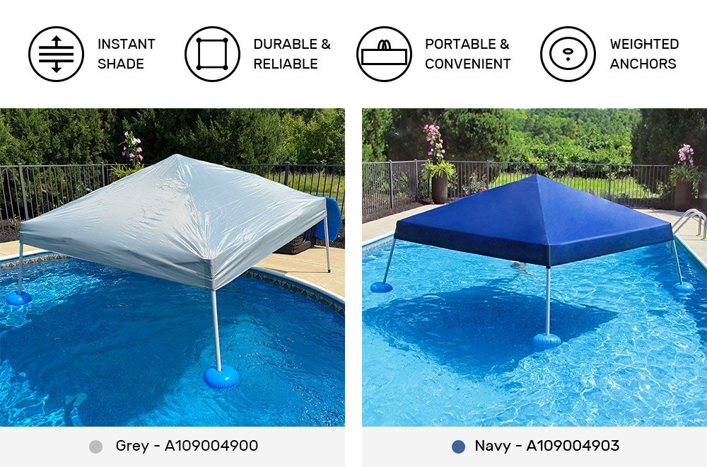 SUNJOY 10x10 Floating Pool Gazebo with PVC Floats and Carry Bag
