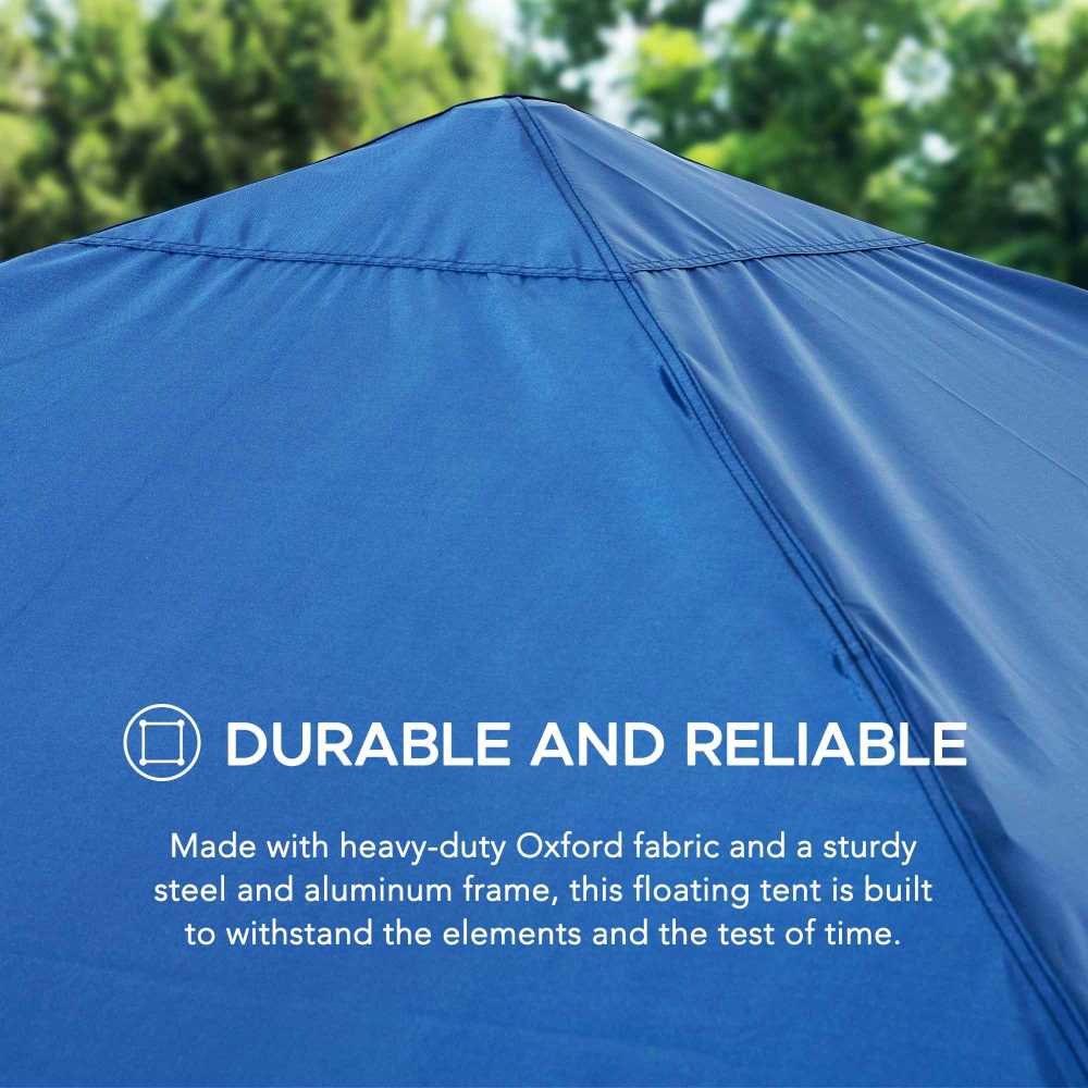 SUNJOY 10x10 Floating Pool Gazebo with PVC Floats and Carry Bag - Navy