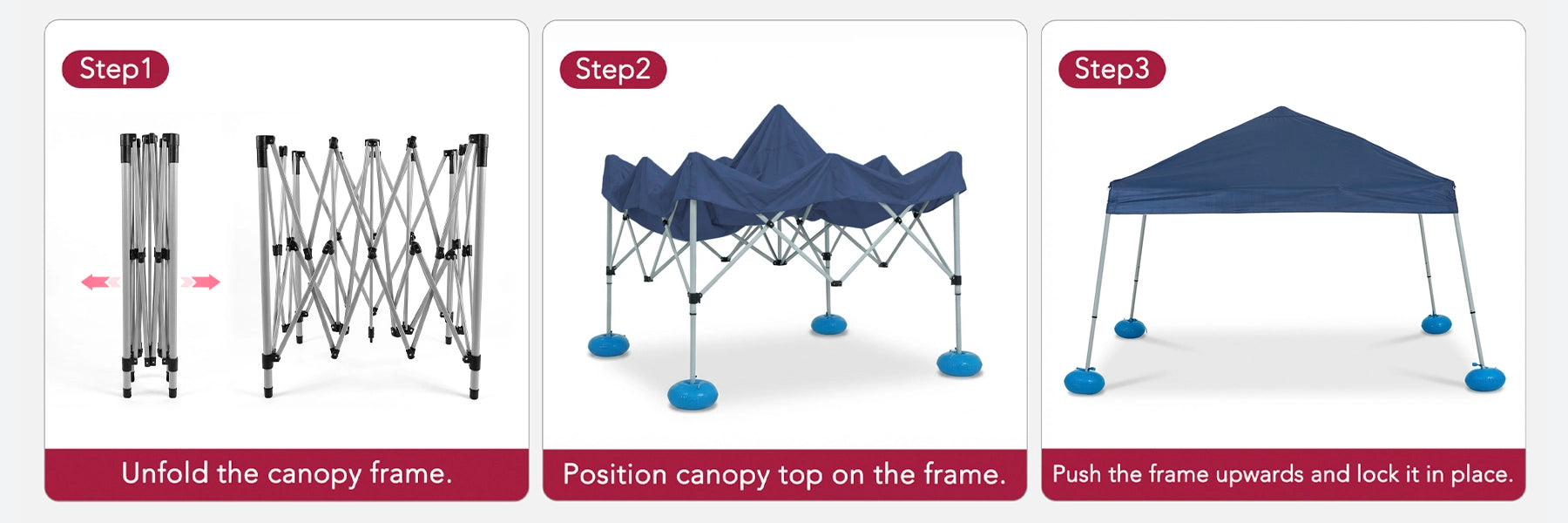 SUNJOY 10x10 Floating Pool Gazebo with PVC Floats and Carry Bag - Navy