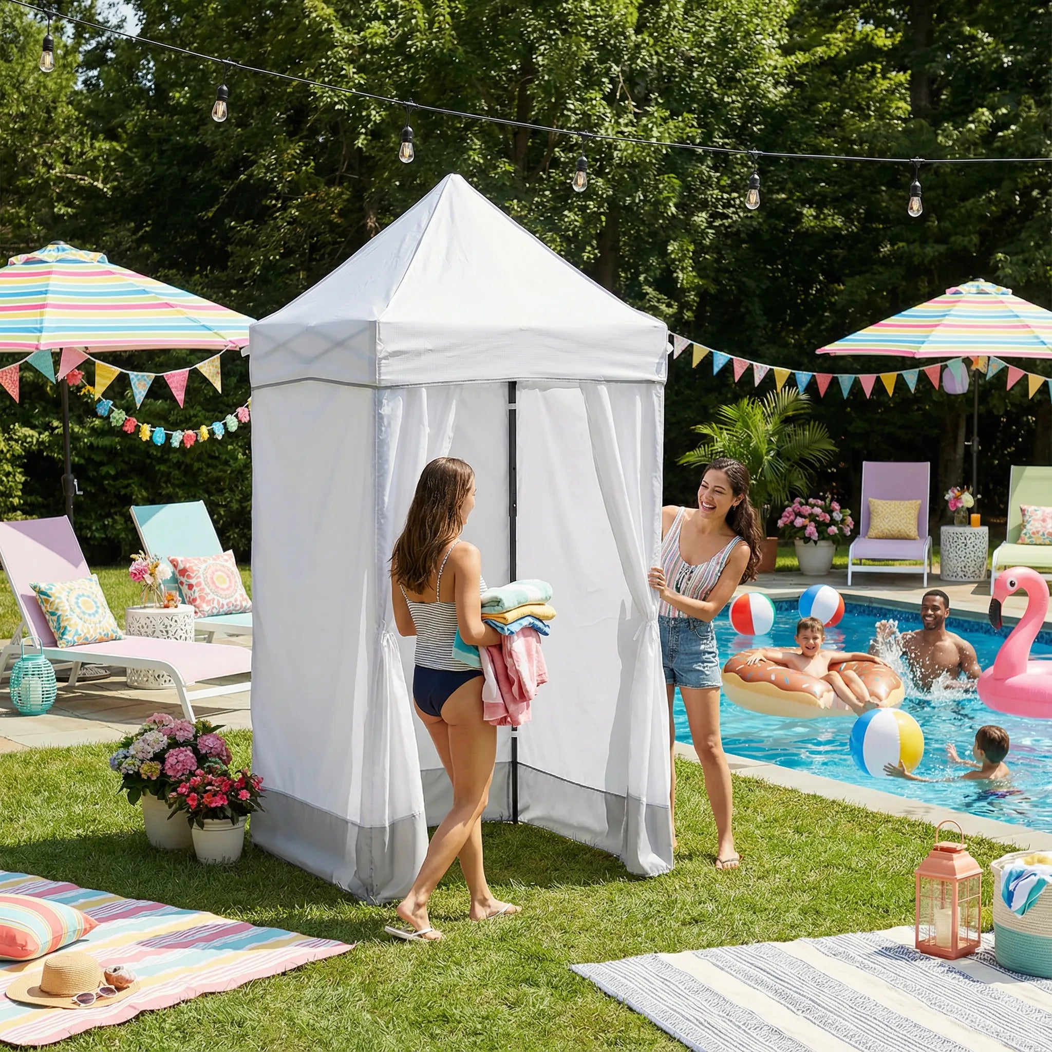 SUNJOY 4x4 Pop-Up Canopy Tent, Outdoor Tool-Free Pop-Up Gazebo with Sidewalls - Gray