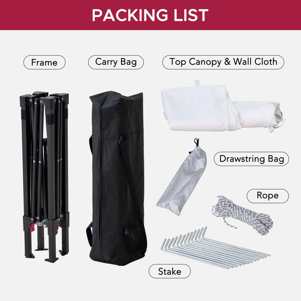 SUNJOY 4x4 Pop-Up Canopy Tent, Outdoor Tool-Free Pop-Up Gazebo with Sidewalls - Navy