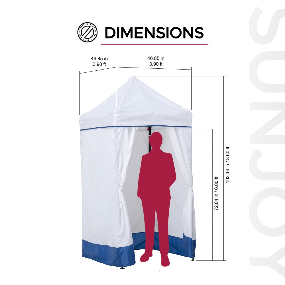 SUNJOY 4x4 Pop-Up Canopy Tent, Outdoor Tool-Free Pop-Up Gazebo with Sidewalls - Navy