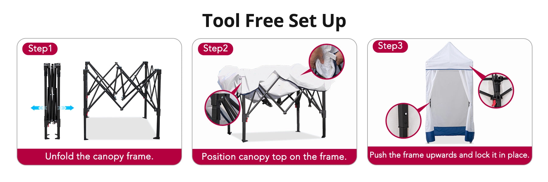 SUNJOY 4x4 Pop-Up Canopy Tent, Outdoor Tool-Free Pop-Up Gazebo with Sidewalls - Navy