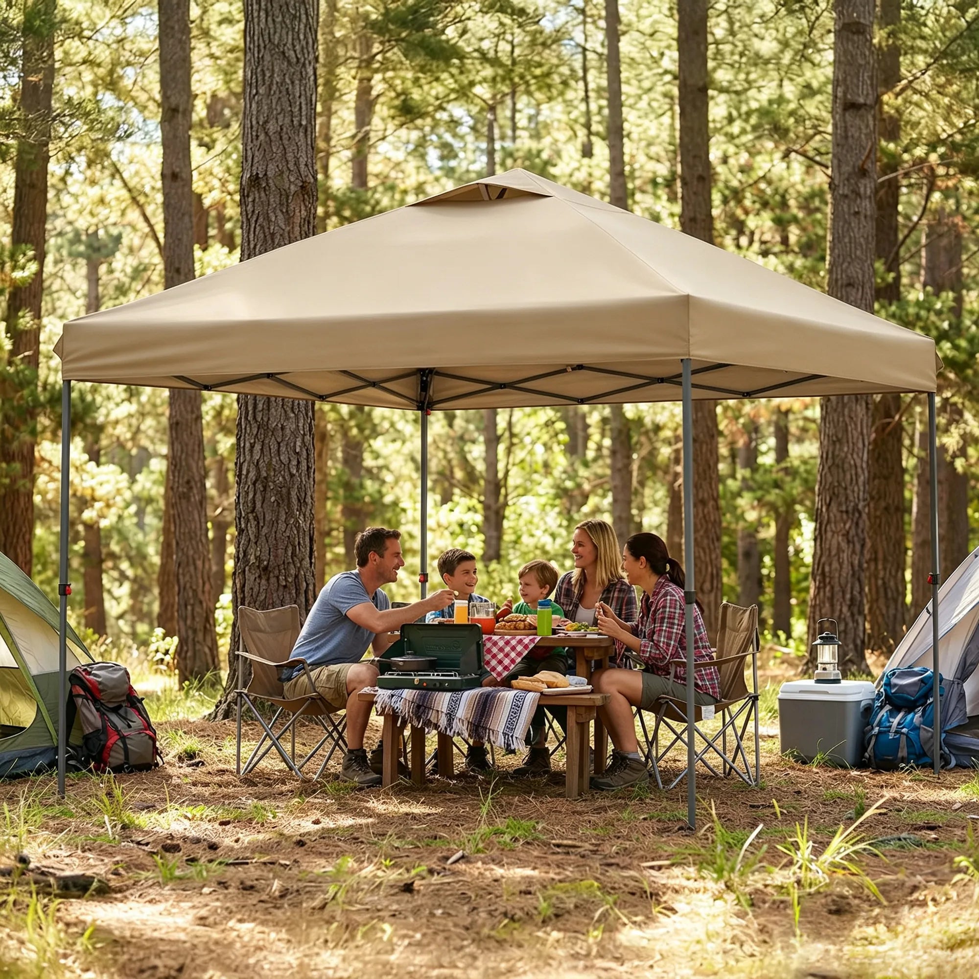 Solis Glow Instant Gazebo, 10×10 - Desert Taupe