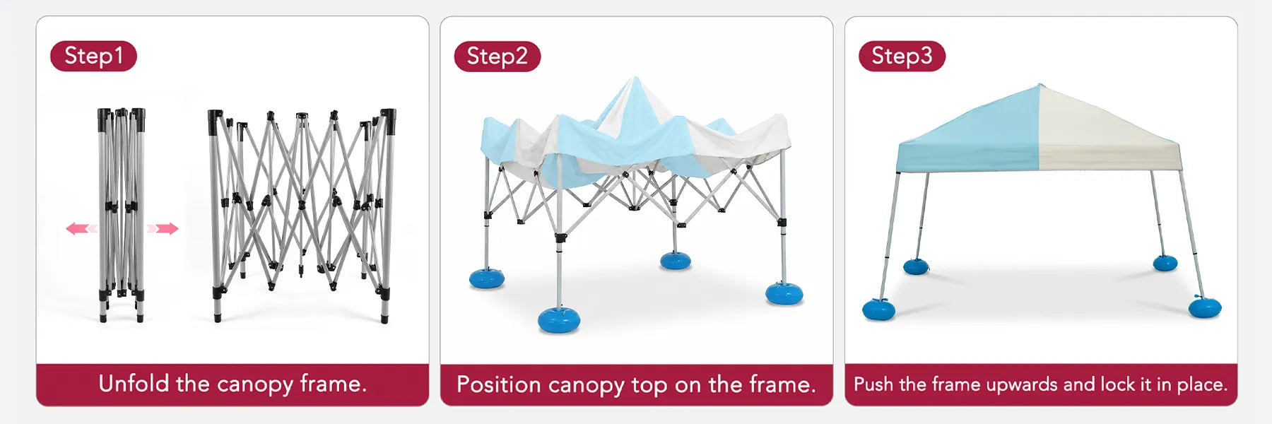 SUNJOY 10x10 Floating Pool Gazebo with PVC Floats and Carry Bag - Gray & Light Blue