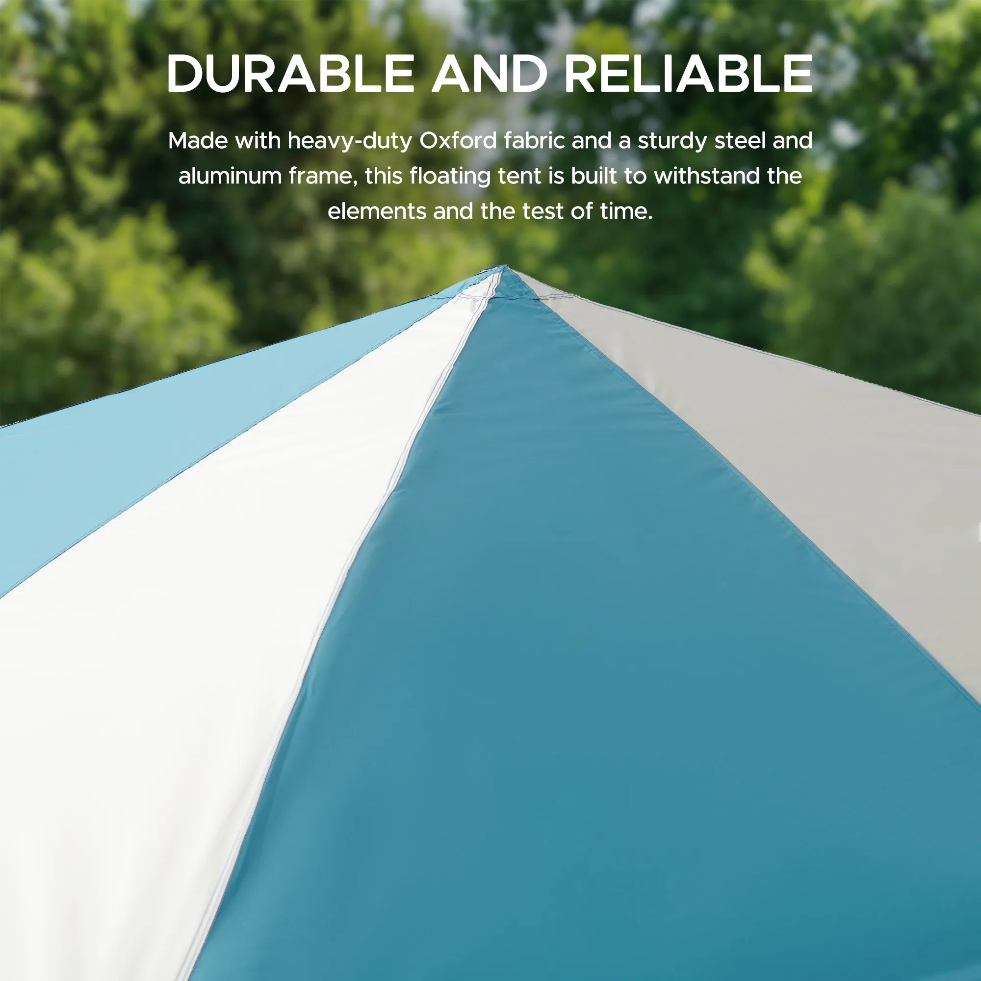 SUNJOY 10x10 Floating Pool Gazebo with PVC Floats and Carry Bag - Gray & Light Blue