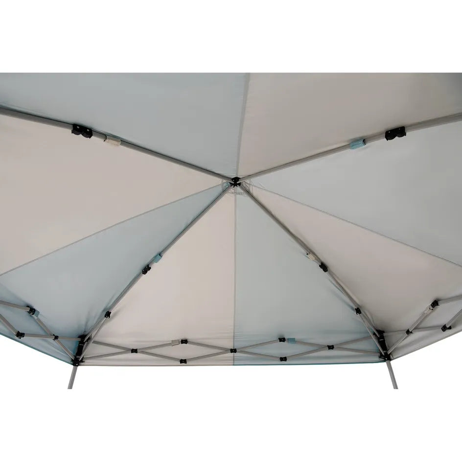 SUNJOY 10x10 Floating Pool Gazebo with PVC Floats and Carry Bag - Gray & Light Blue