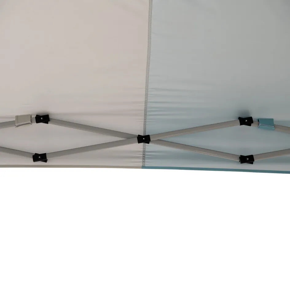 SUNJOY 10x10 Floating Pool Gazebo with PVC Floats and Carry Bag - Gray & Light Blue