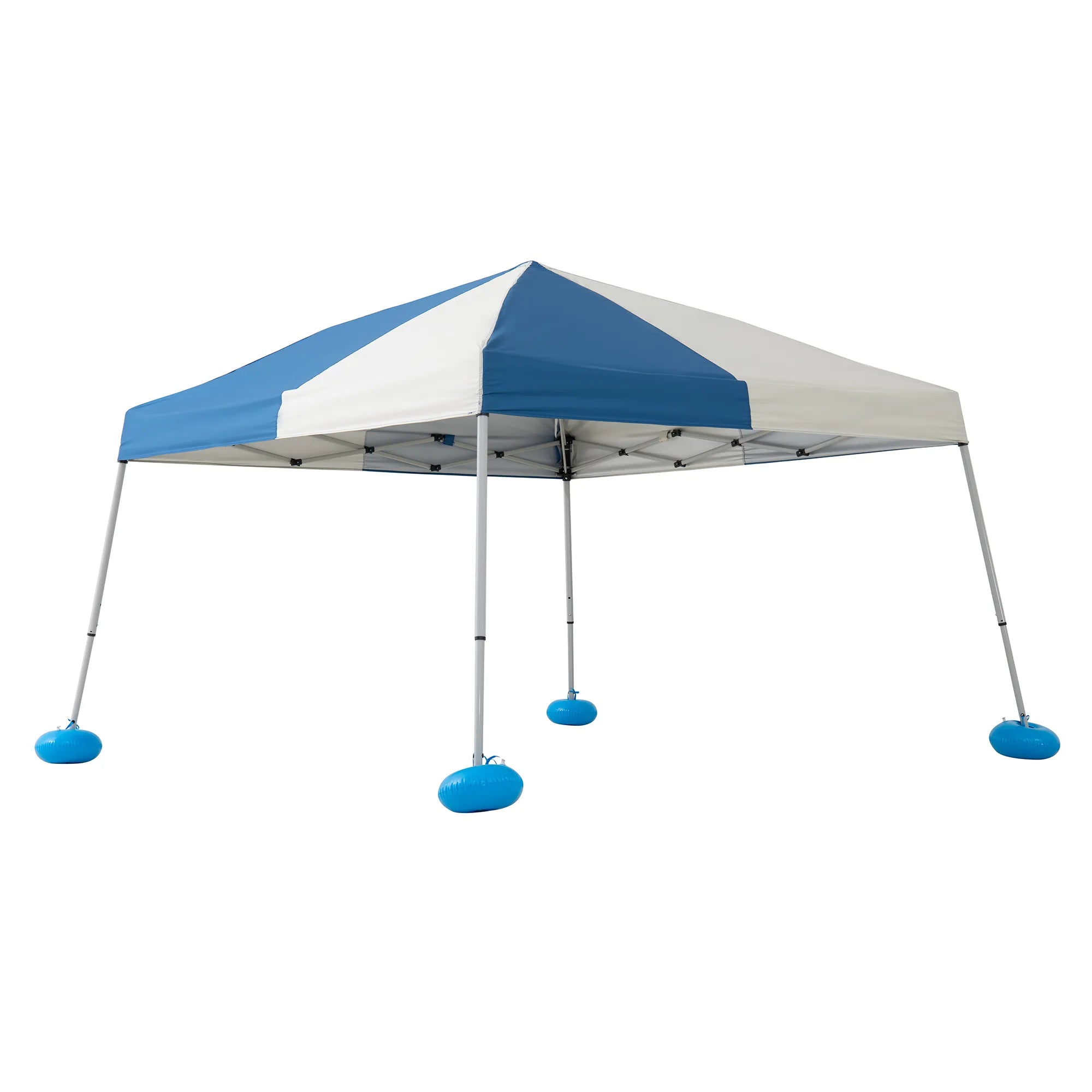 SUNJOY 10x10 Floating Pool Gazebo with PVC Floats and Carry Bag - Gray & Navy