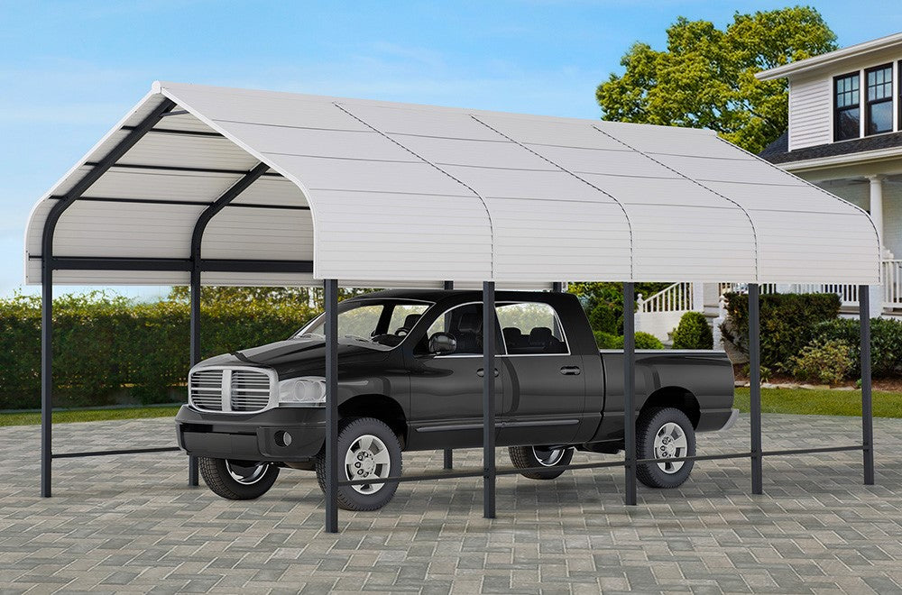 SUNJOY 12x20 Heavy Duty Metal Carport Gazebo with Ceiling Hook