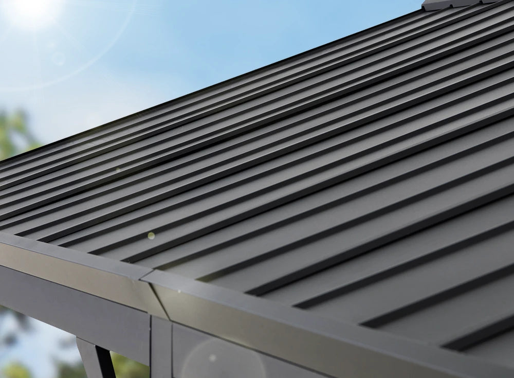 SUNJOY 20x14 Steel Carport Sturdy Gazebo with 2 Ceiling Hooks