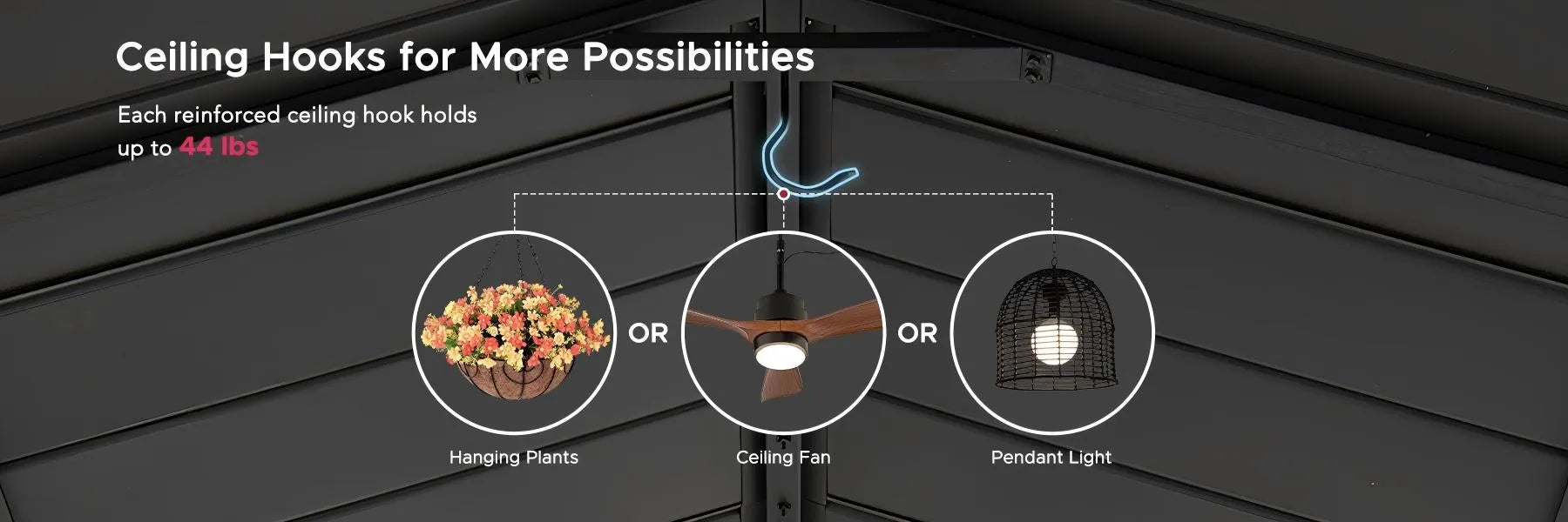 SUNJOY 20x14 Steel Carport Sturdy Gazebo with 2 Ceiling Hooks