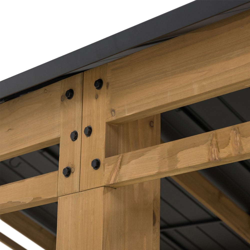 SUNJOY 11x20 Wood Carport Gazebo Kits with Ceiling Hooks