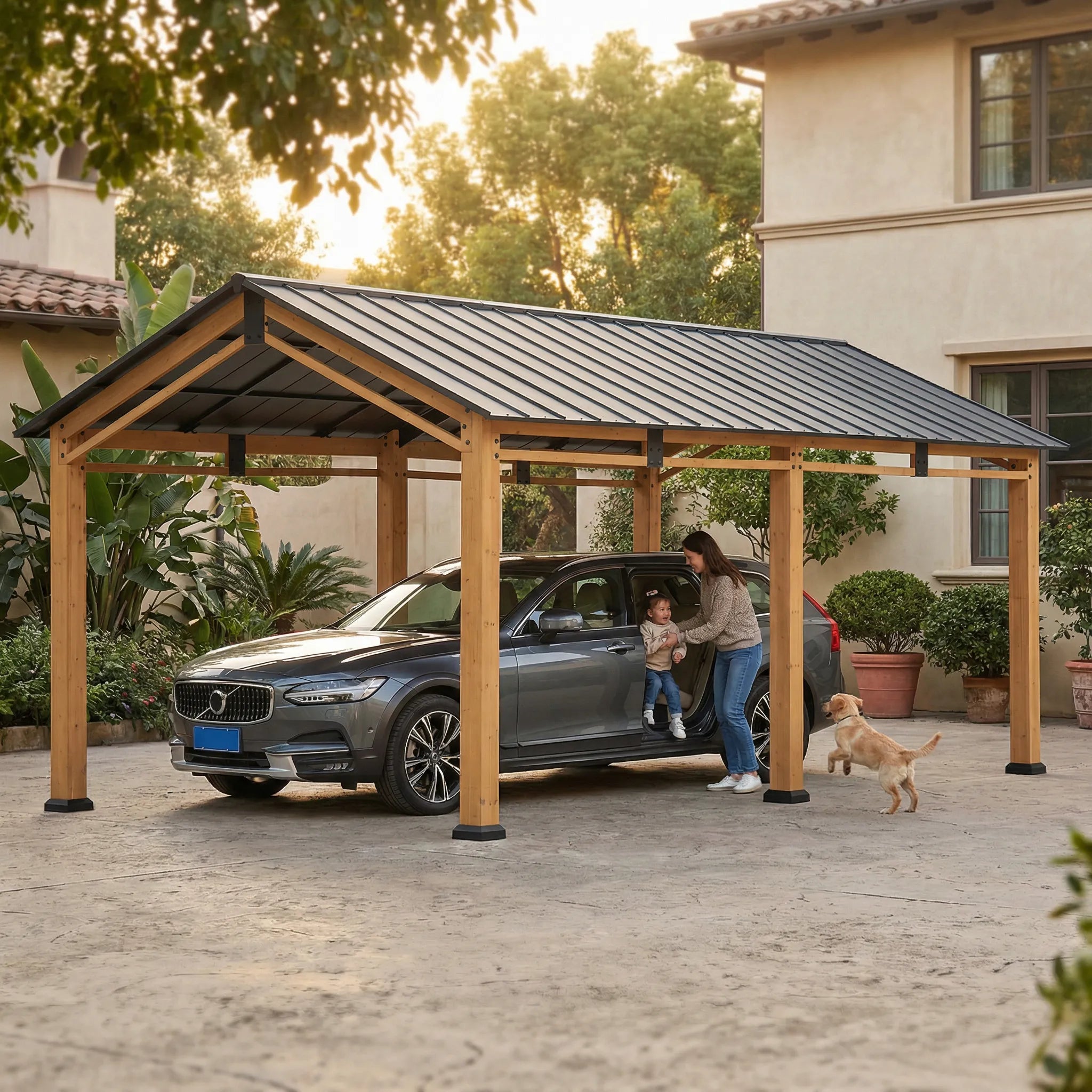 Timberland Premium Wood Carport, 11x20