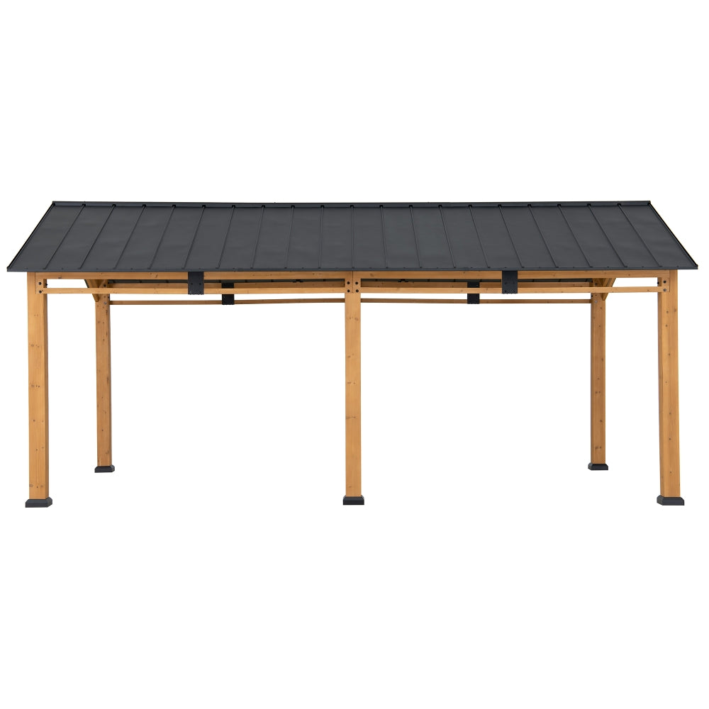 SUNJOY 11x20 Wood Carport Gazebo Kits with Ceiling Hooks.