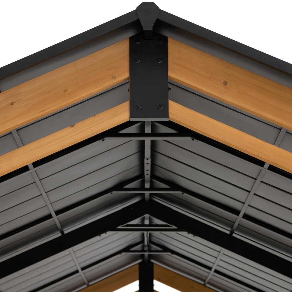 SUNJOY 11x20 Wood Carport Gazebo Kits with Ceiling Hooks - Standard