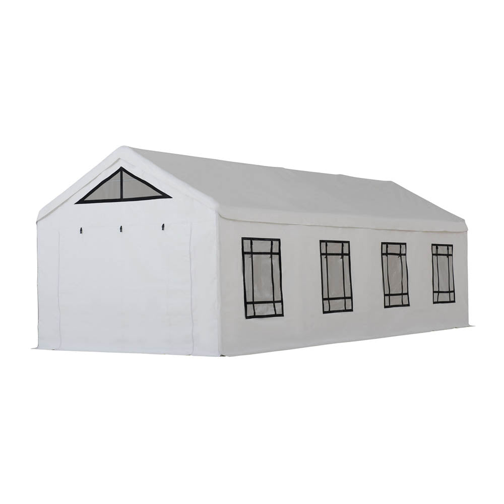 SUNJOY 12x30 Sundale Party Tent with 8 Removable PE Windows and 2 Roll-up Side Walls.