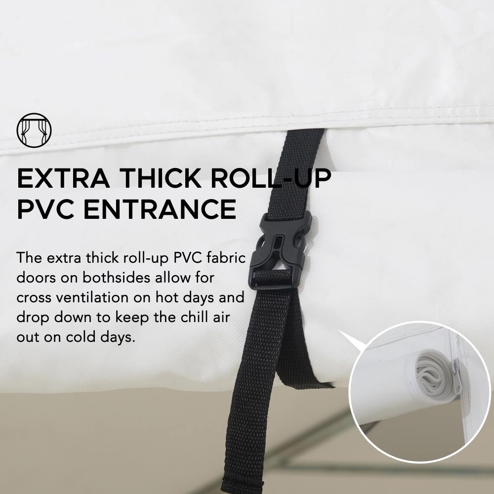 SUNJOY 12x30 Sundale Party Tent with 8 Removable PE Windows and 2 Roll-up Side Walls.