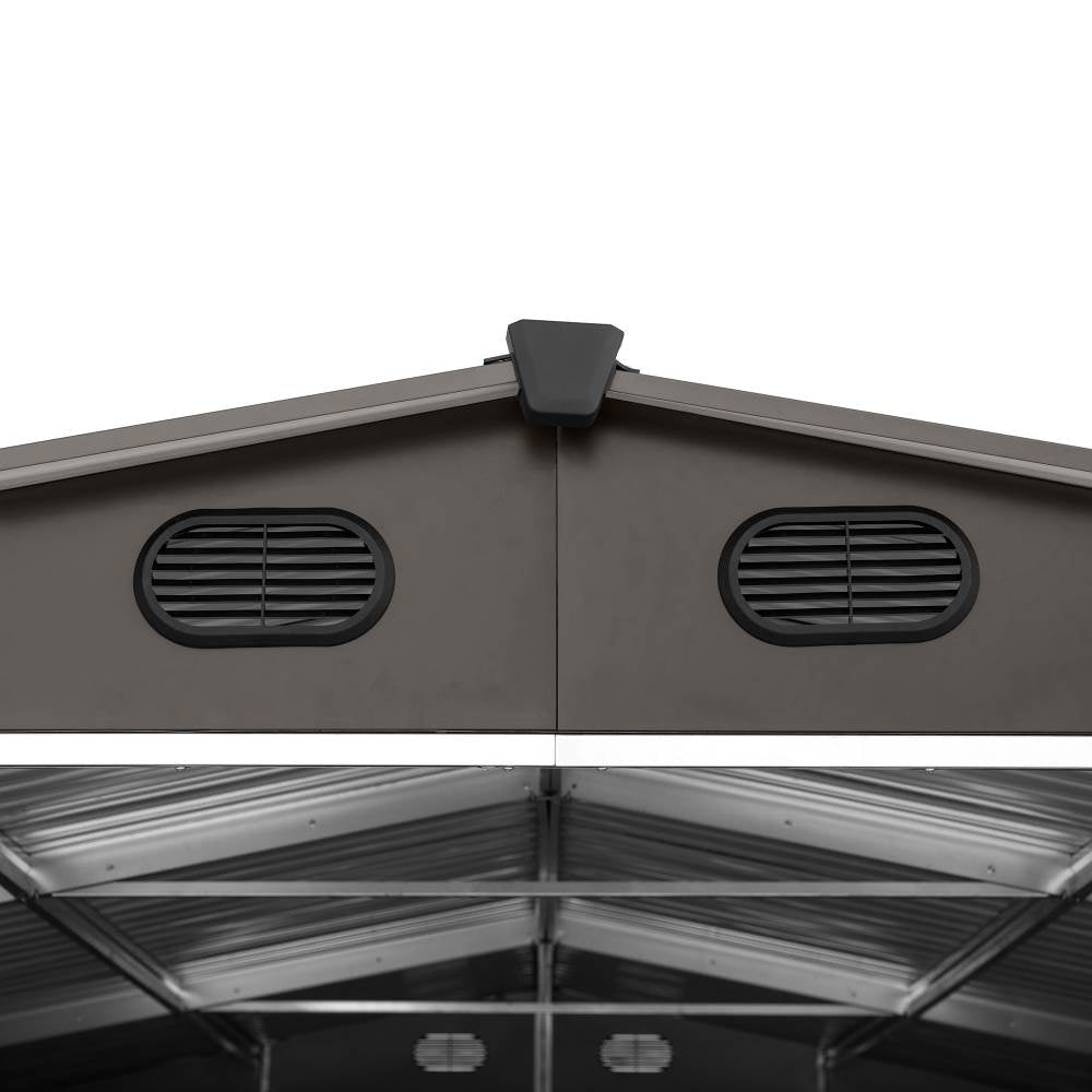 SUNJOY 10x20 Storage Shed Kits with Lockable Doors and Vents - Tan