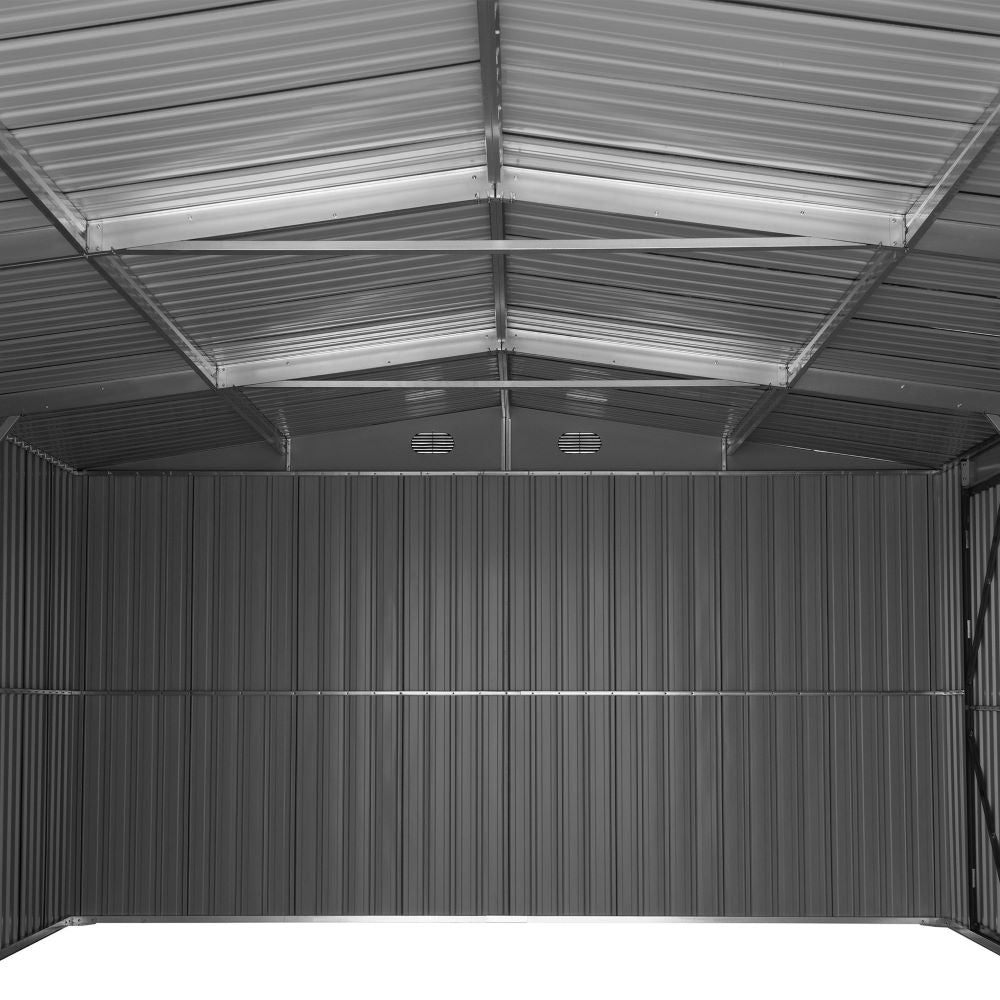 SUNJOY 13x20 Metal Shed Kits with Lockable Doors and Vents