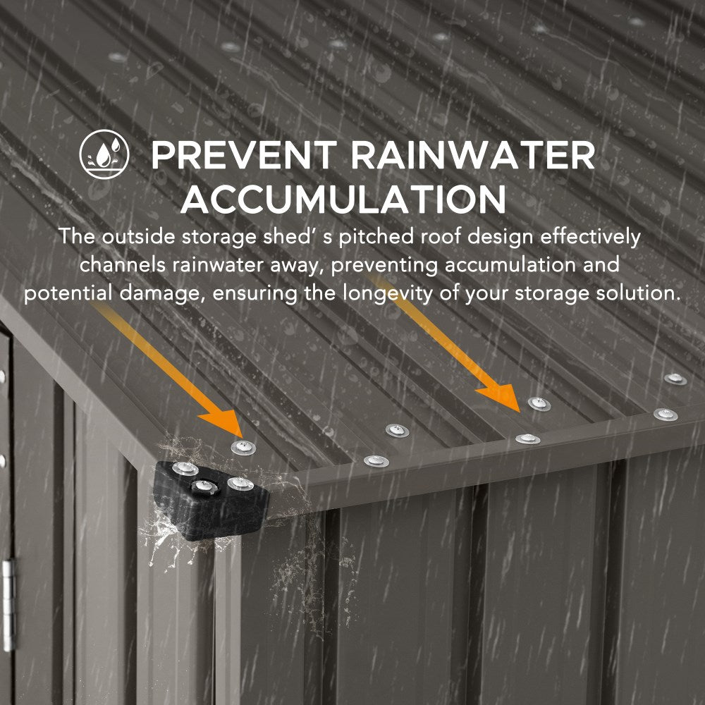 SUNJOY 13x20 Metal Shed Kits with Lockable Doors and Vents.