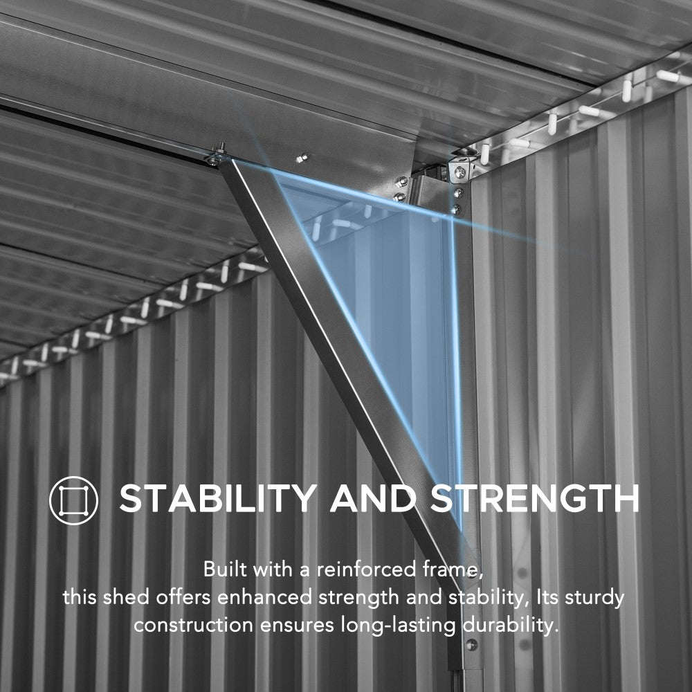 SUNJOY 13x20 Metal Shed Kits with Lockable Doors and Vents.