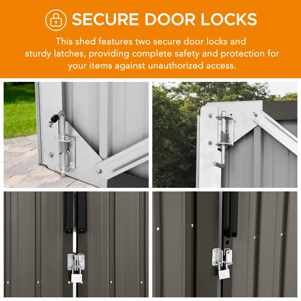 SUNJOY 13x20 Metal Shed Kits with Lockable Doors and Vents.