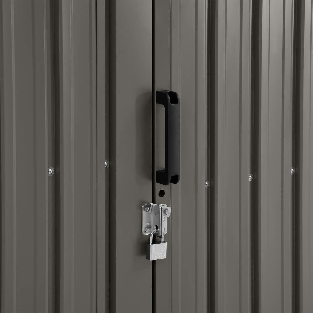 SUNJOY 13x20 Metal Shed Kits with Lockable Doors and Vents - Light Grey
