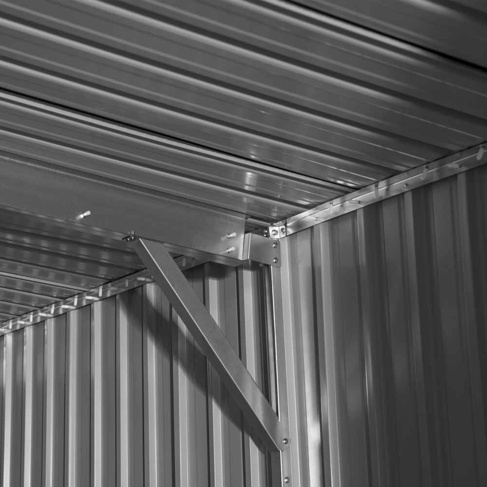 SUNJOY 13x20 Metal Shed Kits with Lockable Doors and Vents - Light Grey