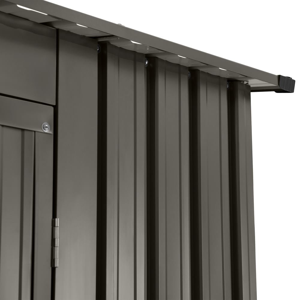 SUNJOY 13x20 Metal Shed Kits with Lockable Doors and Vents - Light Grey