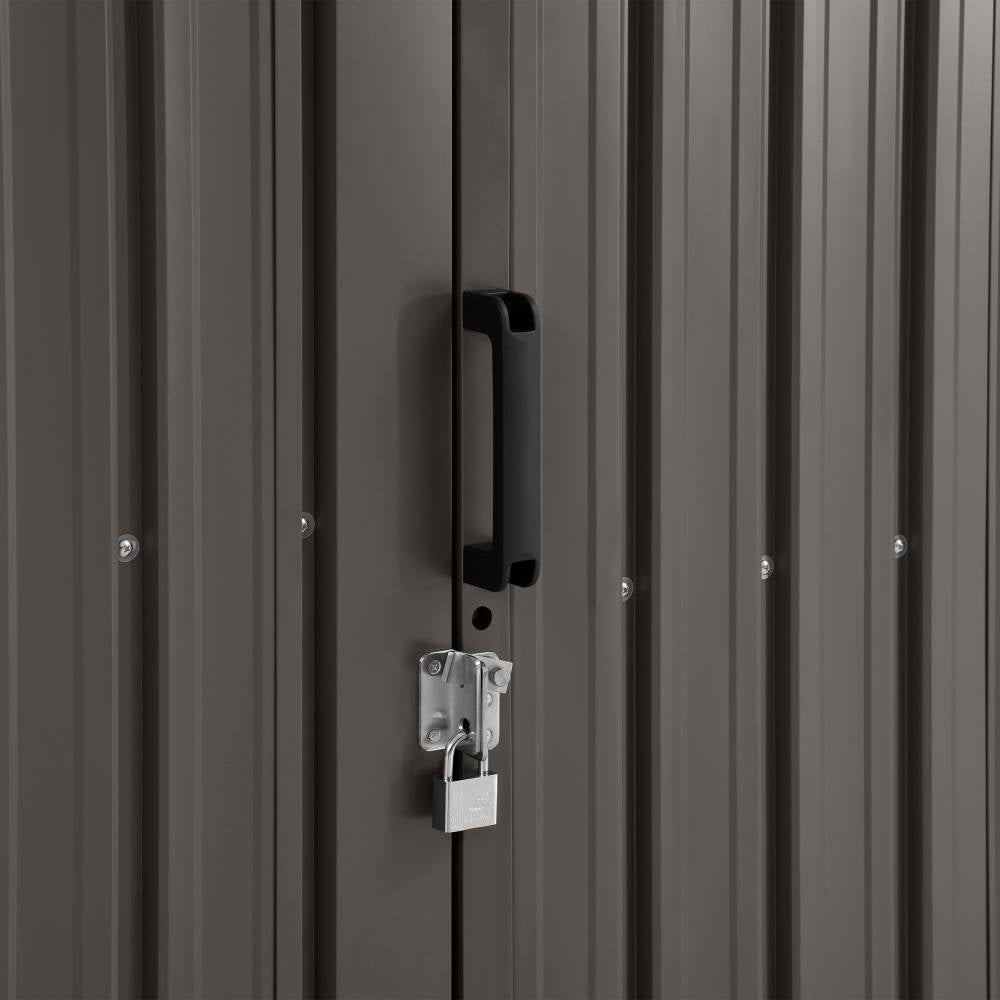 SUNJOY 13x20 Metal Shed Kits with Lockable Doors and Vents - Tan