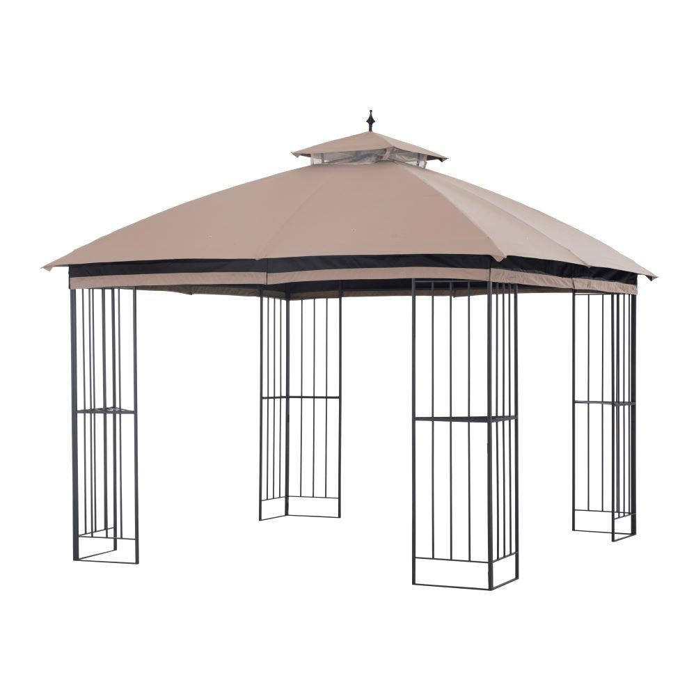 SUNJOY Khaki+Black Replacement Canopy For Easy Up Domed Softtop Gazebo (10X10 Ft) L-GZ038PST-F Sold At Lowe's.