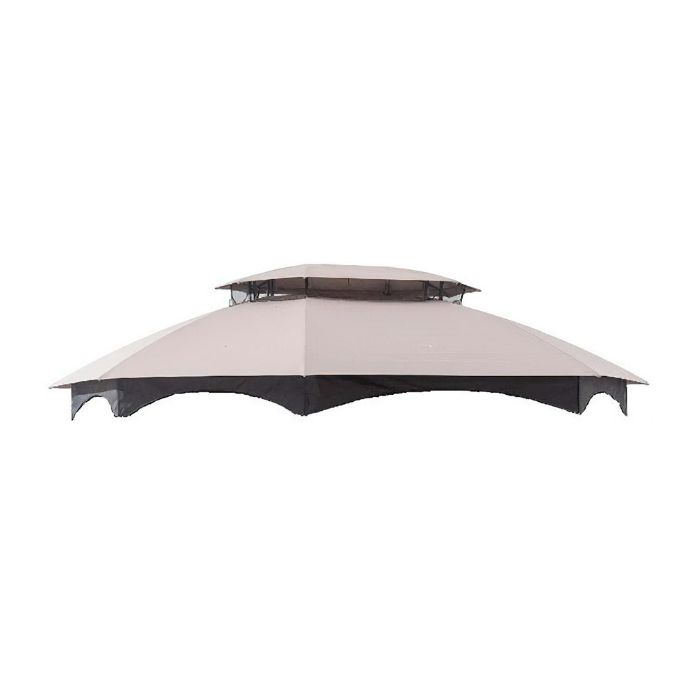 SUNJOY Khaki+Dark Brown Replacement Canopy For Manhattan Gazebo (10X12 Ft) L-GZ1138PST-A Sold At BigLots.