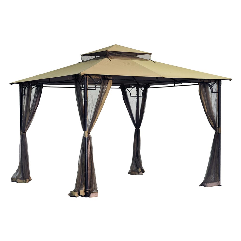 SUNJOY Khaki+Capulet Olive Replacement Canopy For Bamboo Gazebo (10X10 Ft) L-GZ136PST-8/8B Sold At Big Lots & OSJ.