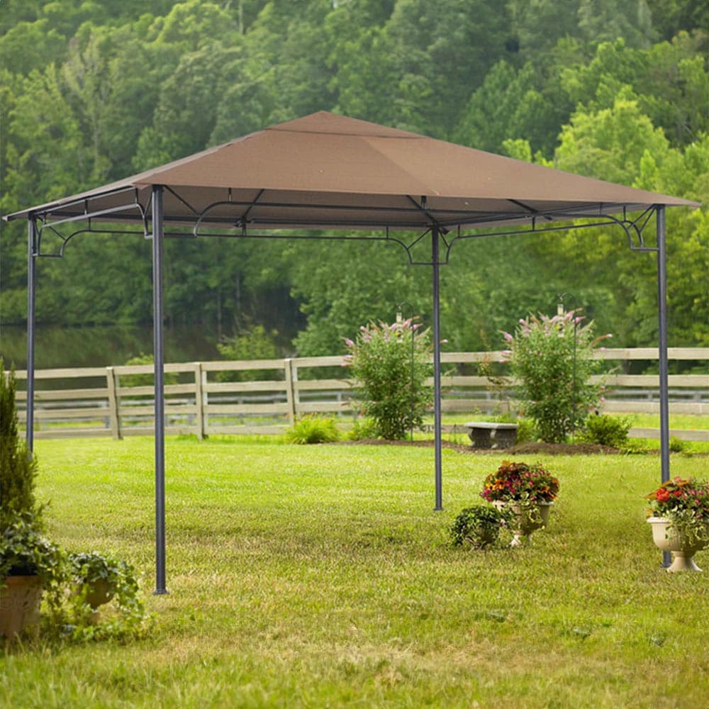 SUNJOY Khaki Replacement Canopy For Gazebo (10X10 Ft) L-GZ136PST-8F Sold At ACE.