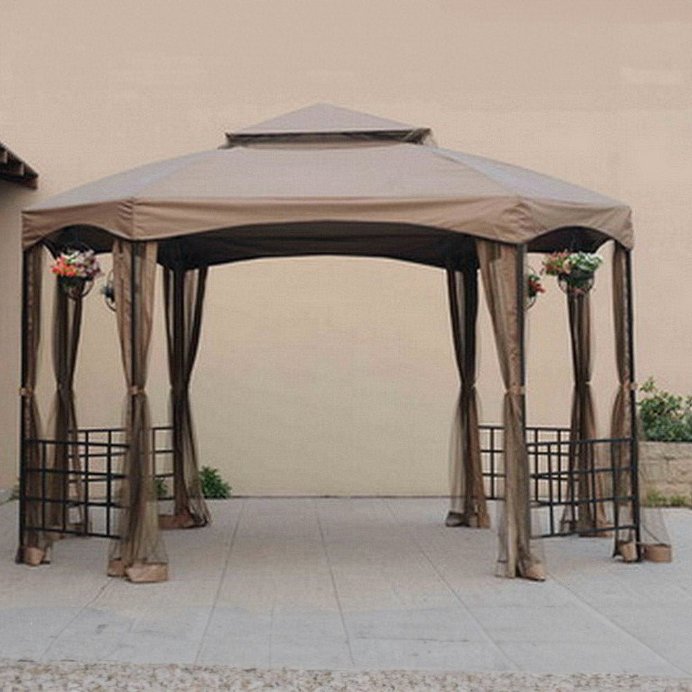 SUNJOY Khaki Replacement Canopy For Sienna Gazebo (10X12 Ft) L-GZ240PST-A Sold At BigLots.