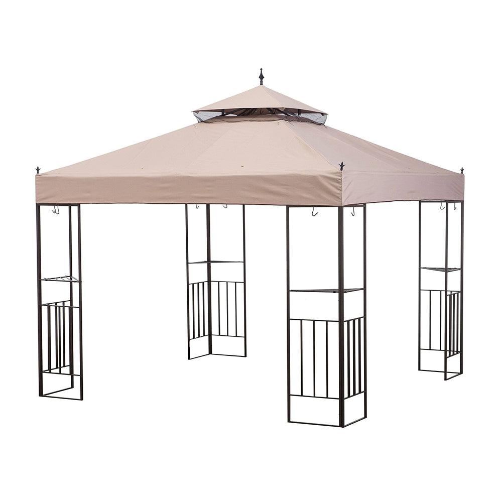 SUNJOY Sesame+Black Replacement Canopy For Sun Shade Gazebo (10X10 Ft)