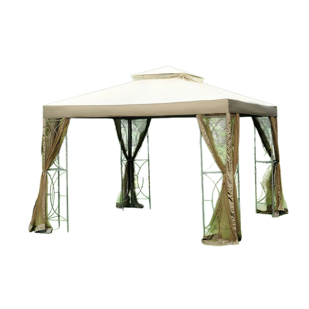 Sesame+Dark Brown+Beige Replacement Canopy For Callaway Gazebo (10X10 Ft) L-GZ813PST Sold At Sears&Kmart