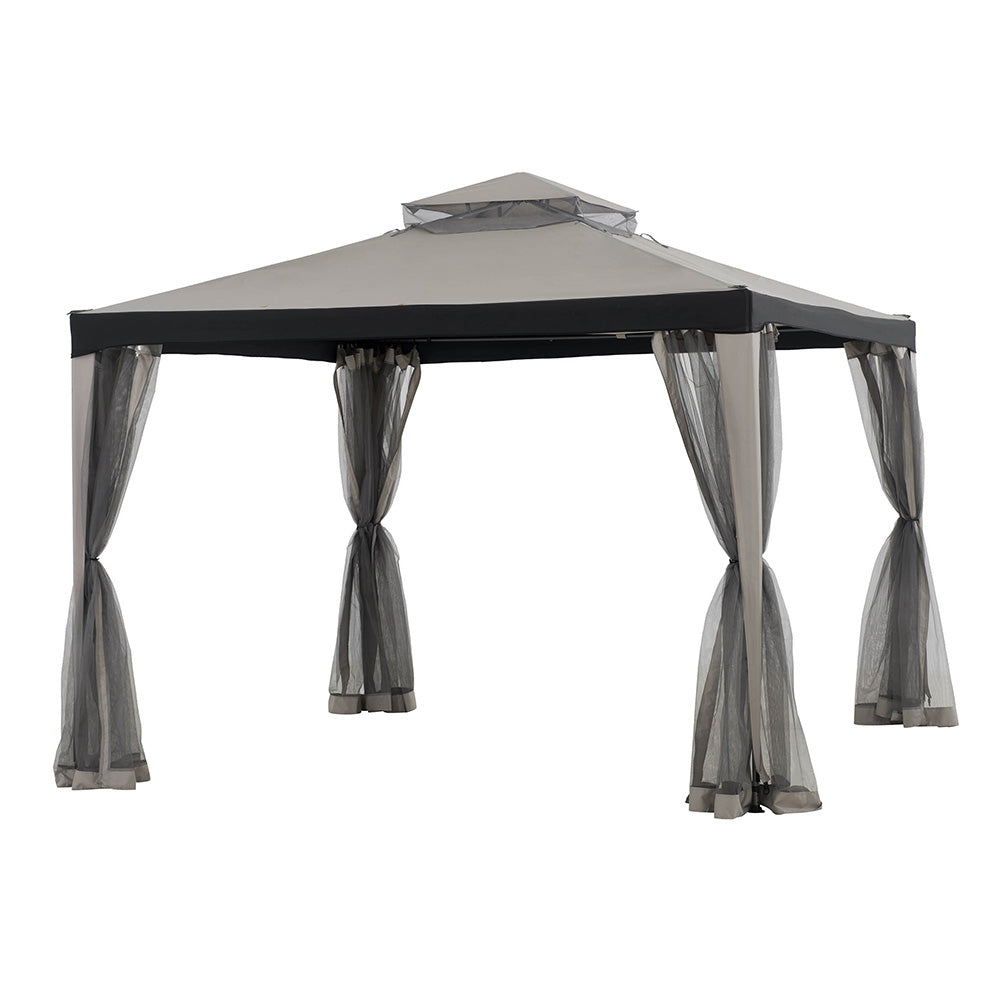 SUNJOY Light Grey+Black Replacement Canopy For Chatam Gazebo (10x10 FT) A101003600 Sold At Homedepot.