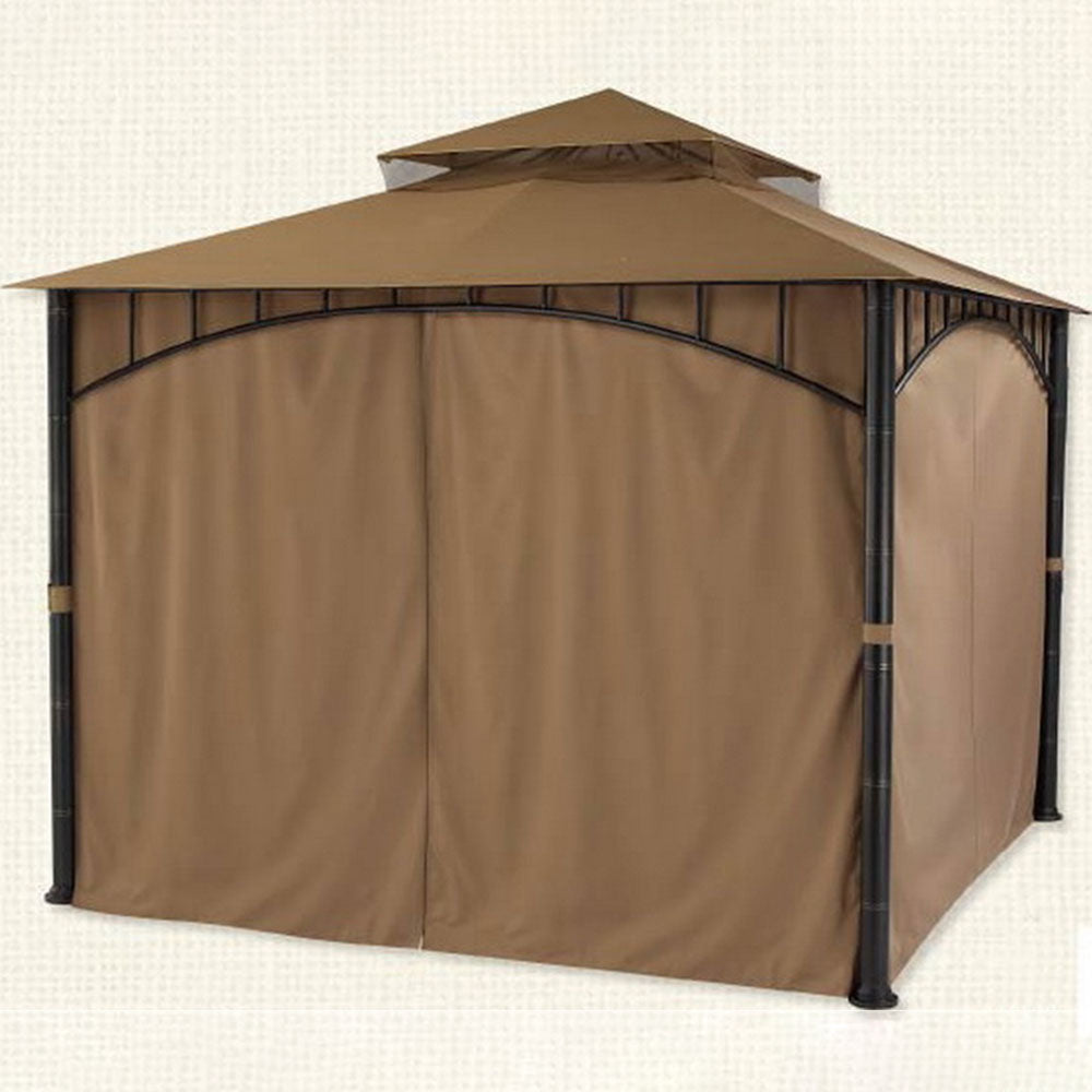 SUNJOY Dark Brown Replacement Curtain For Havana Gazebo (10X10 Ft) LGZ136PST9CL Sold At CTC.