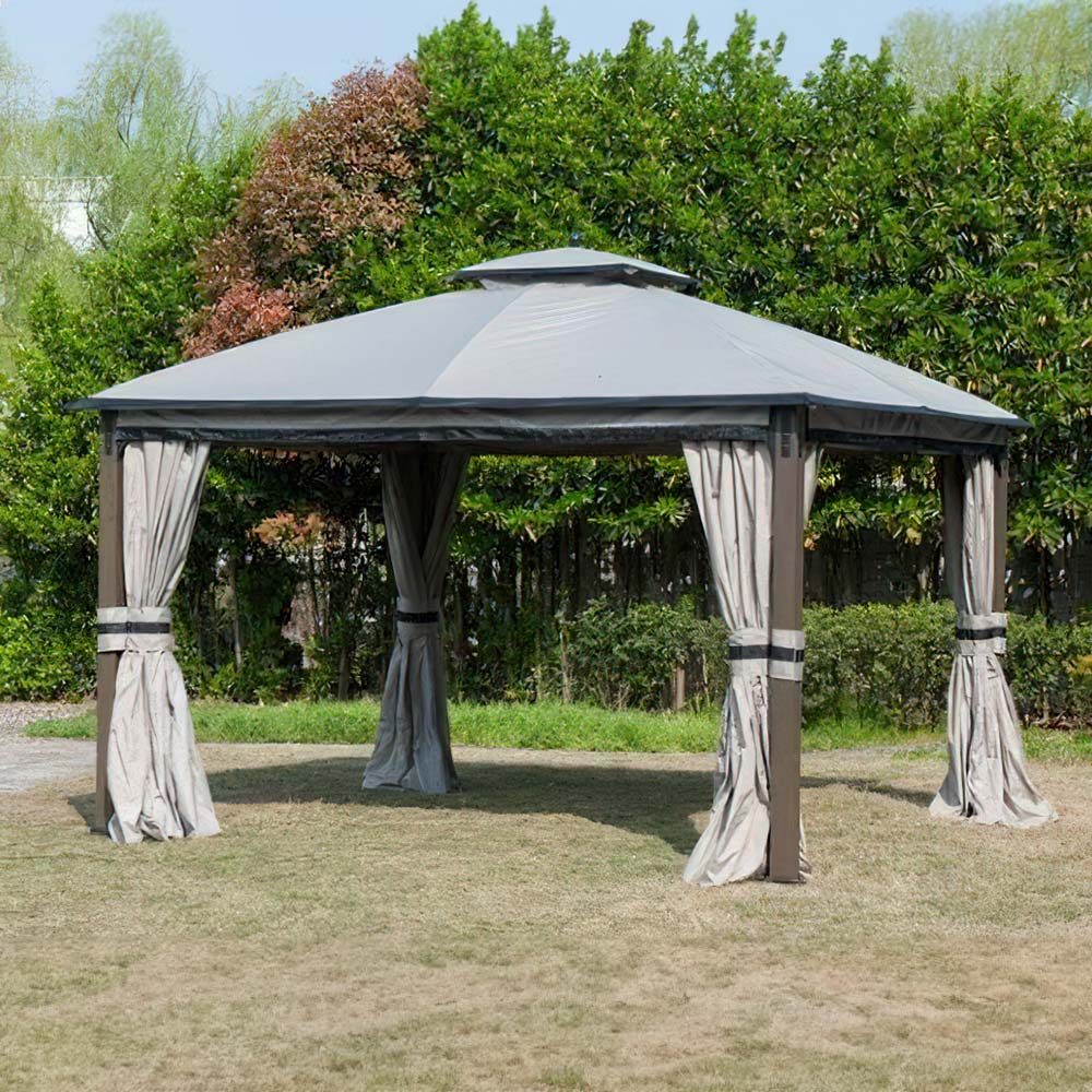 SUNJOY Light Gray Replacement Curtain For Shadow Creek gazebo (10X12 Ft) L-GZ1140PST-C1 Sold At BigLots.