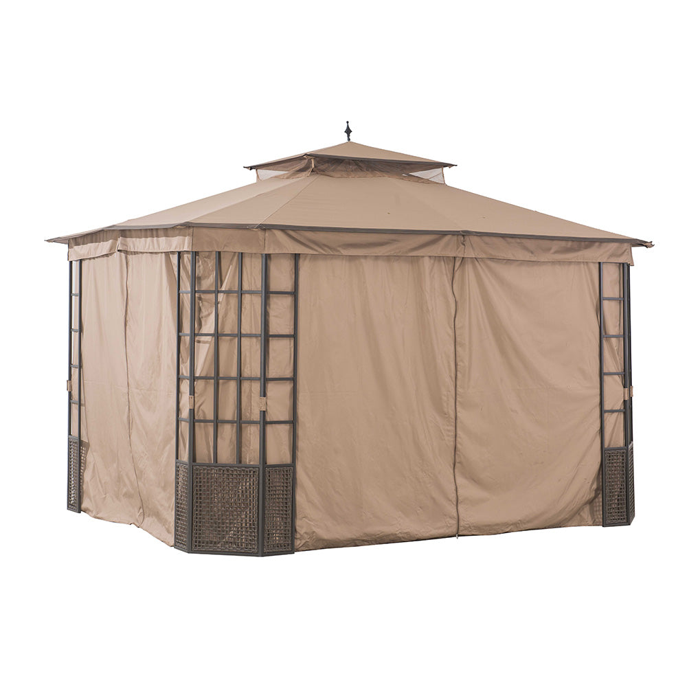 SUNJOY Khaki Replacement Curtain For Brenner Gazebo (10X12 Ft) L-GZ1261PST Sold At Homedepot.