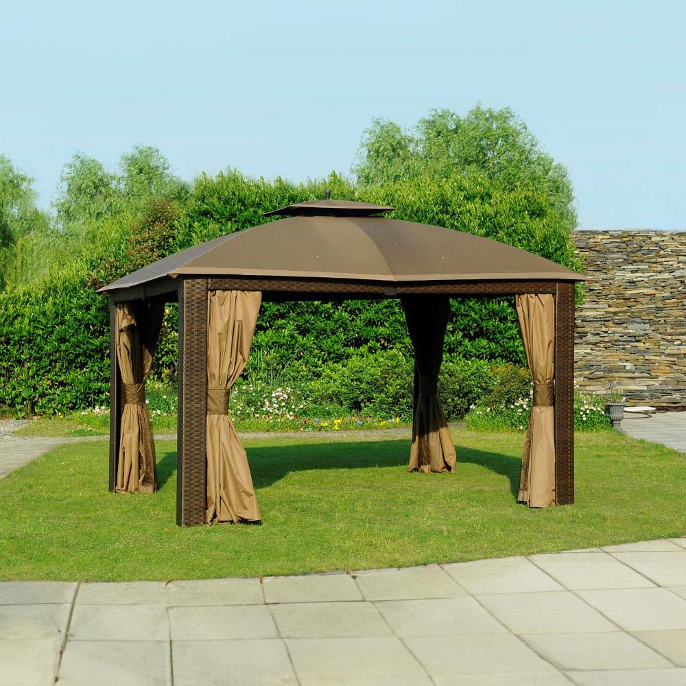 SUNJOY Ginger Snap Replacement Curtain For Riviera Gazebo (10X12 Ft) L-GZ815PST Sold At BigLots.