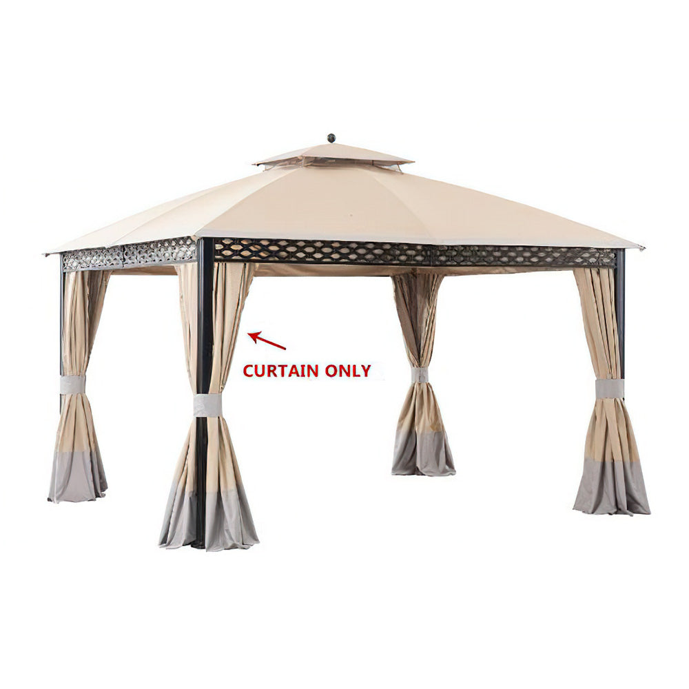 SUNJOY Sesame+Light Brown Replacement Curtain For Oakmont Gazebo (10X12 Ft) L-GZ1188PST-A Sold At BigLots.