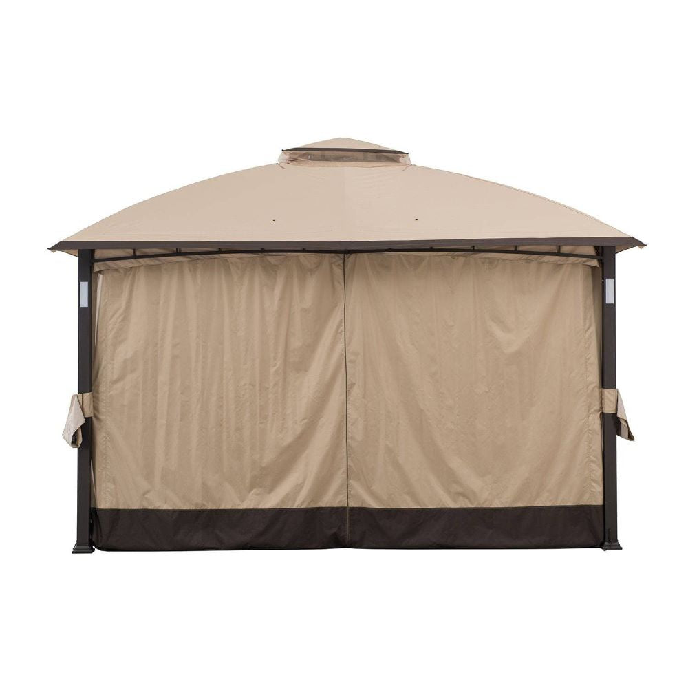 SUNJOY Tan+Brown Replacement Curtain For Moorehead Steel Patio Gazebo (11X13 Ft) A101011500 Sold At Sunjoy.