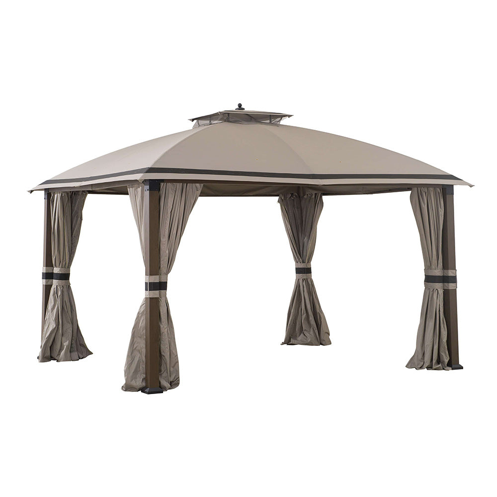 SUNJOY Light Grey+Black Replacement Curtain For Eagle Brooke Soft Top Gazebo (10X12 Ft) A101007600 Sold At Big Lots US.